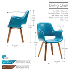 Juego de 2 sillas de comedor, piel sintética, patas de madera curvada – Azul / Verde / Blanco / Negro