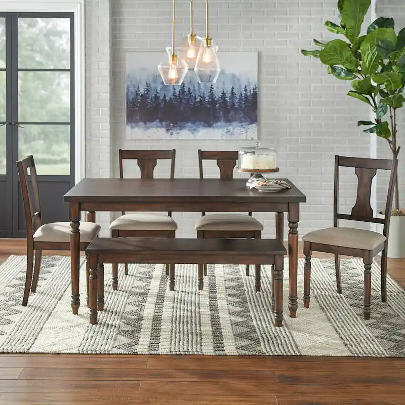 Silla de comedor rústica, juego de 2 – Gris desgastado / Marrón rústico / Madera de deriva