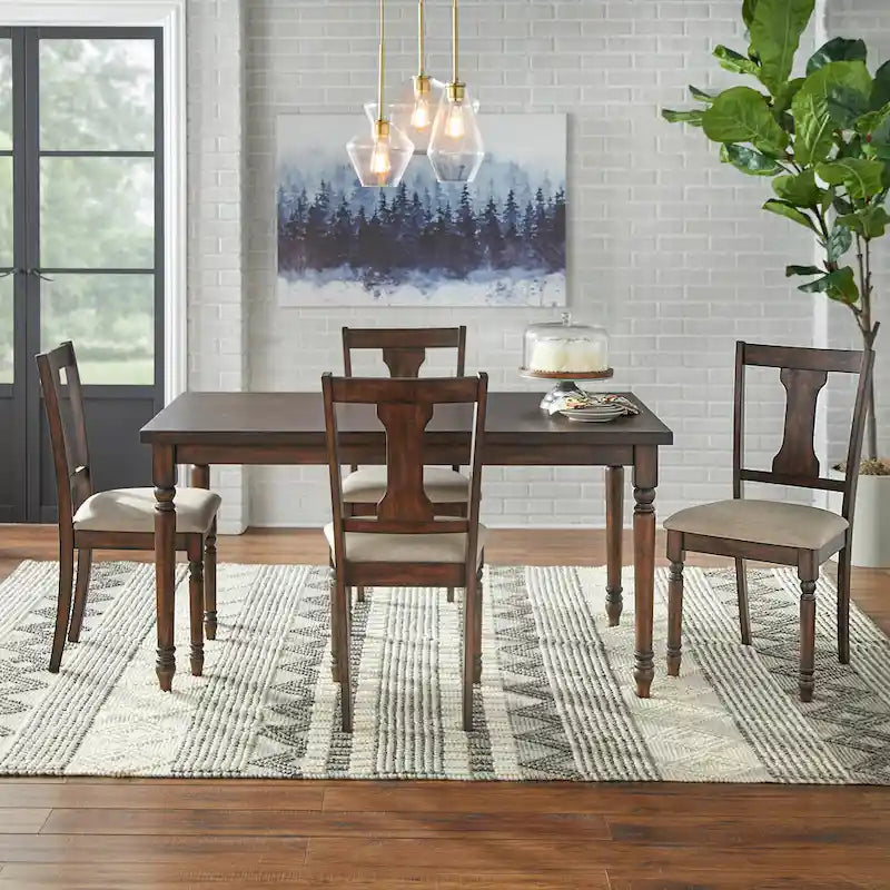 Silla de comedor rústica, juego de 2 – Gris desgastado / Marrón rústico / Madera de deriva
