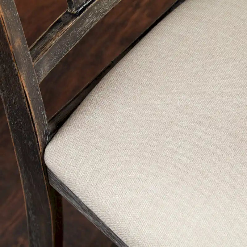 Silla de comedor rústica, juego de 2 – Gris desgastado / Marrón rústico / Madera de deriva