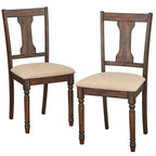 Silla de comedor rústica, juego de 2 – Gris desgastado / Marrón rústico / Madera de deriva