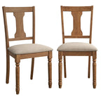 Silla de comedor rústica, juego de 2 – Gris desgastado / Marrón rústico / Madera de deriva