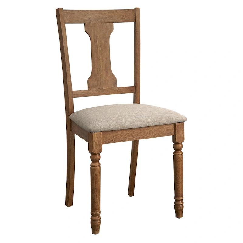 Silla de comedor rústica, juego de 2 – Gris desgastado / Marrón rústico / Madera de deriva