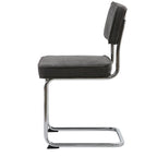 Silla de comedor de pana con patas cromadas, juego de 2 – Mostaza / Gris / Verde