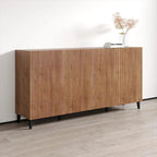 Aparador de 4 puertas en negro/blanco/roble mate – 1 unidad