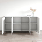 Aparador de 4 puertas en negro/blanco/roble mate – 1 unidad
