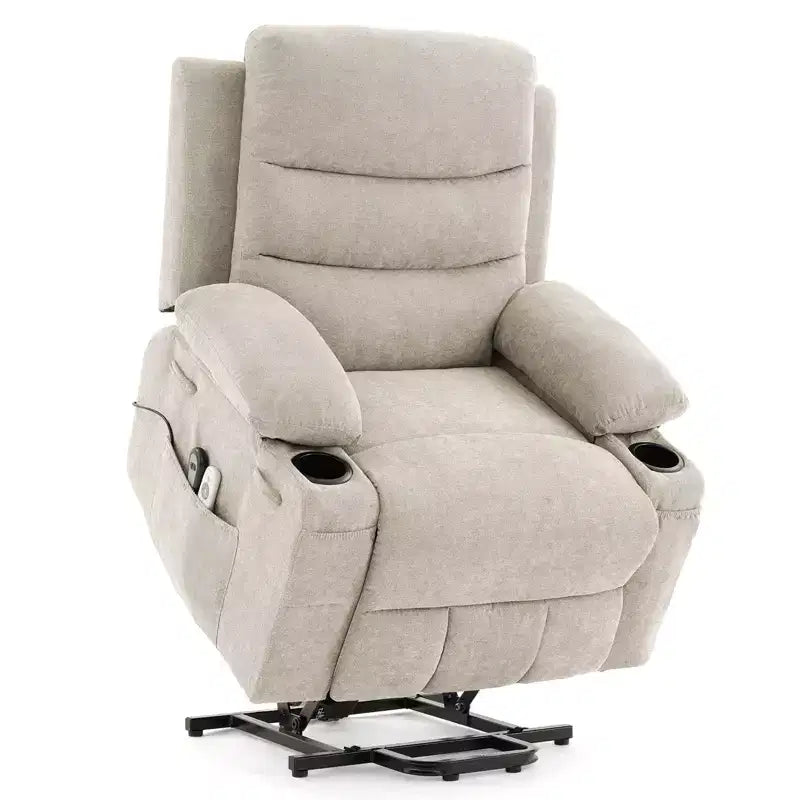 Lift Recliner Chair with Massage & Heat, Oversized Power Recliners, Home Theater Seat with 2 Cup Holders Side, Glider Reclining Single Sofa Chair