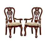 Juego de 2 sillones de tela tradicionales Cherry Brown