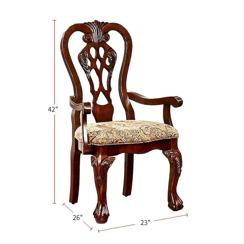 Juego de 2 sillones de tela tradicionales Cherry Brown