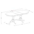 Mesa de comedor ovalada con pedestal doble y extensible tipo mariposa – Blanco/Cerezo, Marrón Silla o Negro/Cerezo – Capacidad hasta 6 personas