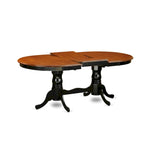 Mesa de comedor ovalada con pedestal doble y extensible tipo mariposa – Blanco/Cerezo, Marrón Silla o Negro/Cerezo – Capacidad hasta 6 personas