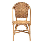 Silla de comedor individual de ratán bohemio marrón natural