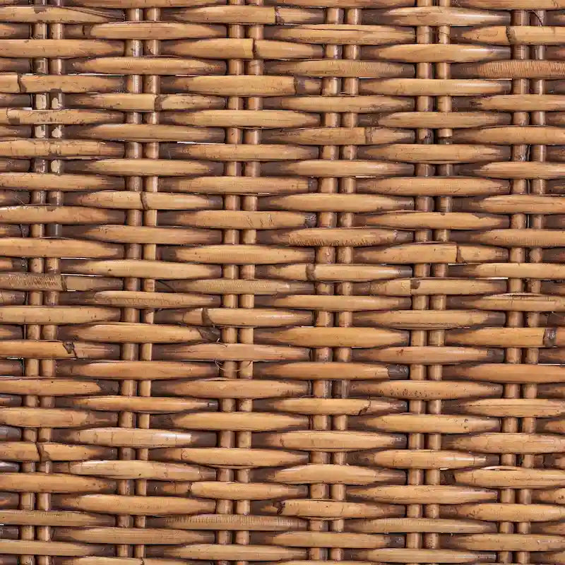 Silla de comedor individual de ratán bohemio marrón natural