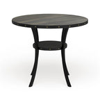Mesa de comedor redonda marrón para 4-6 personas con altura de encimera
