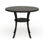 Mesa de comedor redonda marrón para 4-6 personas con altura de encimera