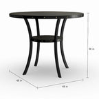 Mesa de comedor redonda marrón para 4-6 personas con altura de encimera