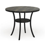 Mesa de comedor redonda marrón para 4-6 personas con altura de encimera