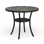 Mesa de comedor redonda marrón para 4-6 personas con altura de encimera