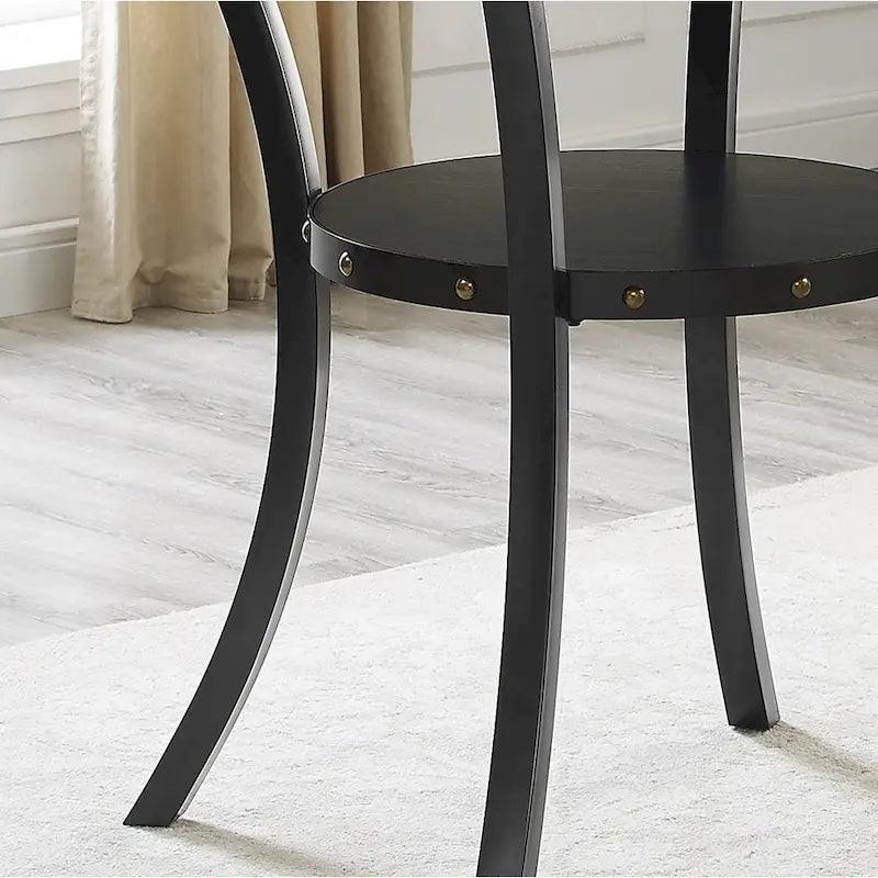 Mesa de comedor redonda marrón para 4-6 personas con altura de encimera