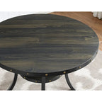 Mesa de comedor redonda marrón para 4-6 personas con altura de encimera