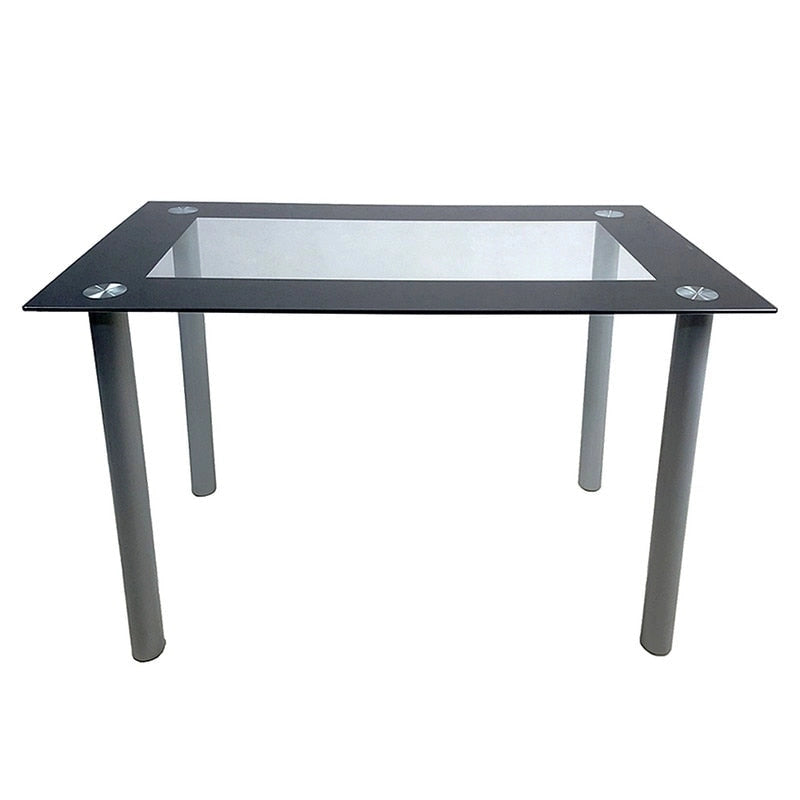 Mesa de comedor moderna negra de cristal templado para 2 personas