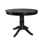 Mesa de comedor de pedestal redonda negra - Estilo clásico, 4 comensales