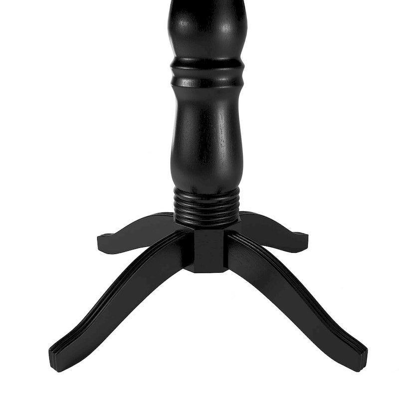 Mesa de comedor de pedestal redonda negra - Estilo clásico, 4 comensales
