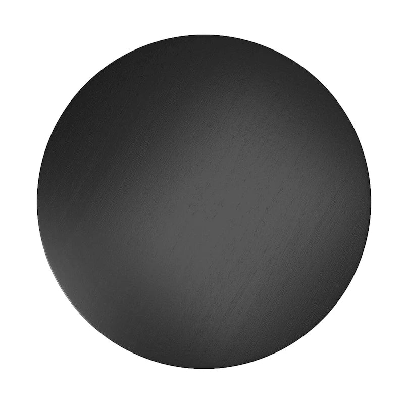 Mesa de comedor de pedestal redonda negra - Estilo clásico, 4 comensales