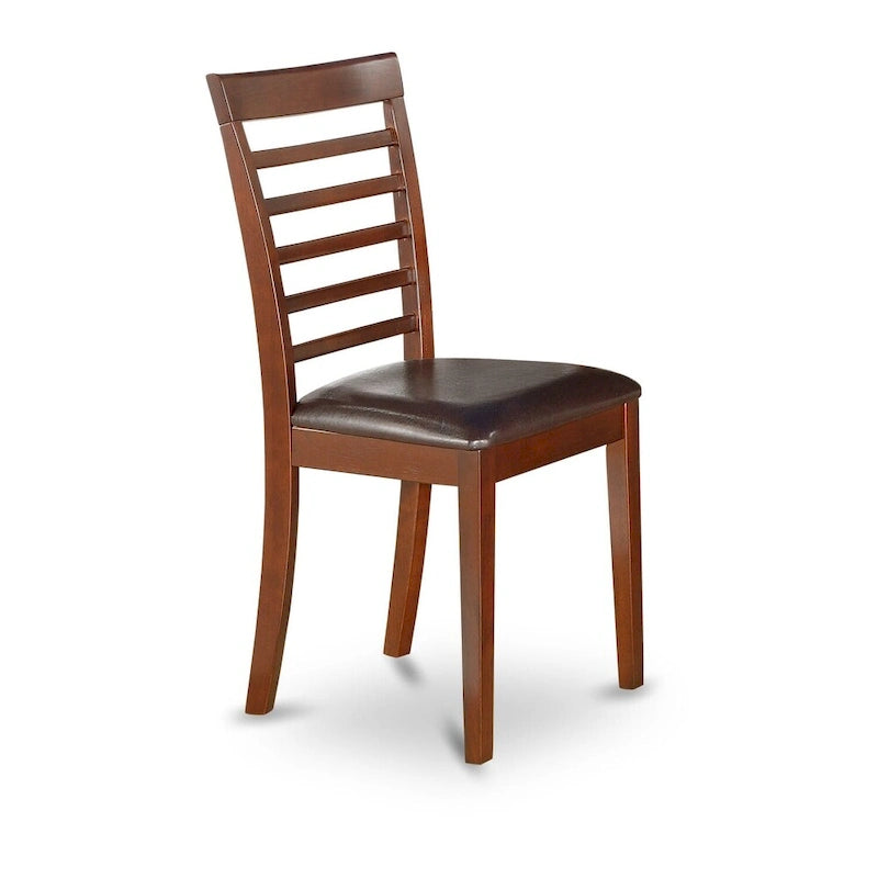East West Furniture Juego de mesa moderno de 3 piezas - Una mesa redonda con hojas abatibles y 2 sillas de comedor de cocina, caoba (opción de asientos)