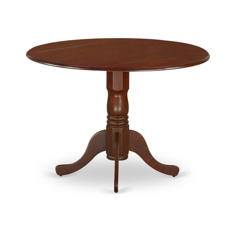 East West Furniture Juego de mesa moderno de 3 piezas - Una mesa redonda con hojas abatibles y 2 sillas de comedor de cocina, caoba (opción de asientos)