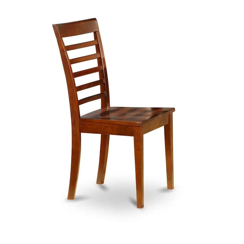 East West Furniture Juego de mesa moderno de 3 piezas - Una mesa redonda con hojas abatibles y 2 sillas de comedor de cocina, caoba (opción de asientos)