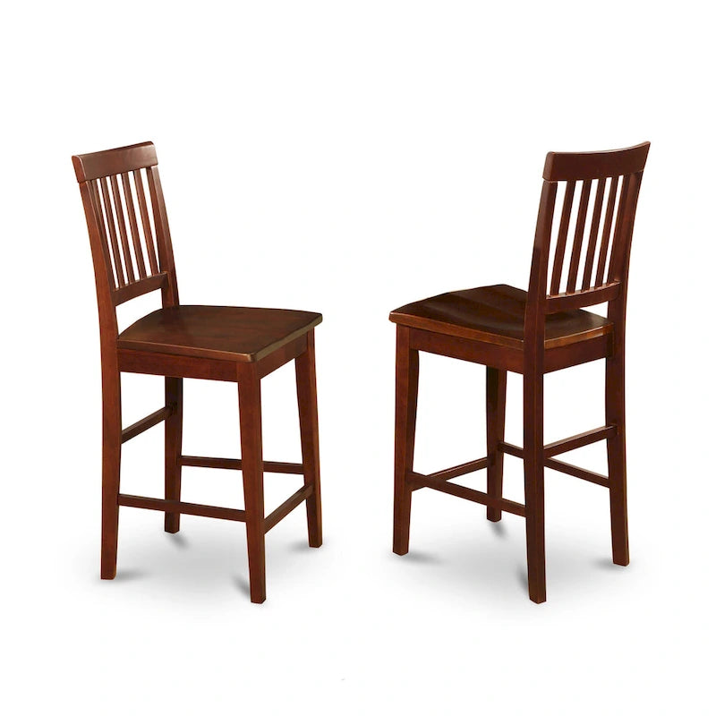 East West Furniture Ensemble de salle à manger 5 pièces hauteur comptoir - une table carrée et 4 chaises de cuisine, Acajou (Options de type d'assise)