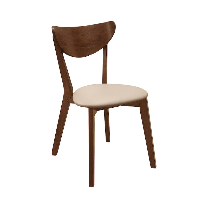 Silla de comedor abierta por detrás en color tostado y castaño, juego de 4