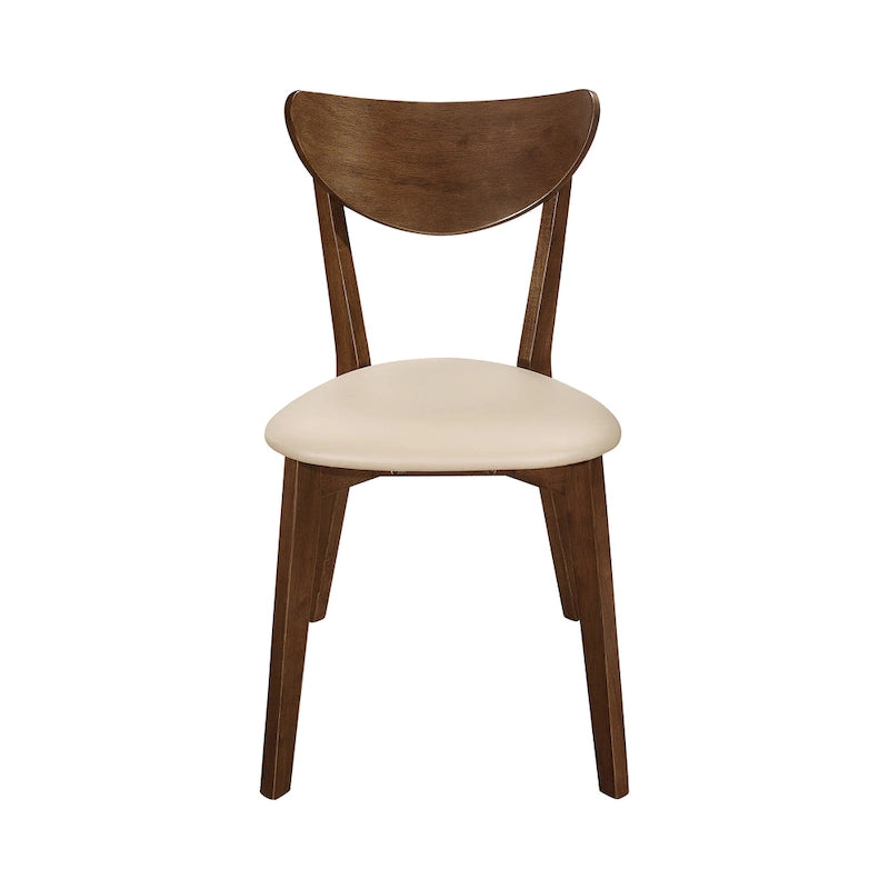 Silla de comedor abierta por detrás en color tostado y castaño, juego de 4