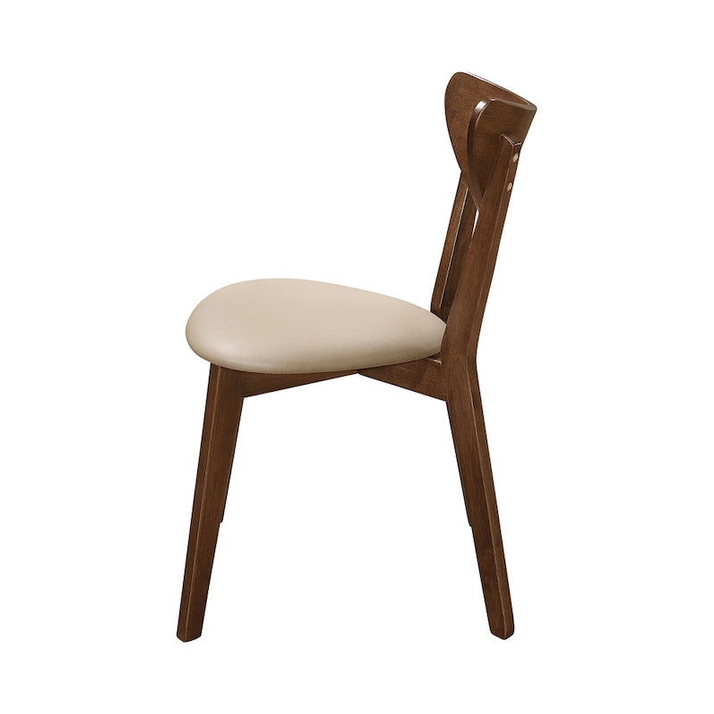 Silla de comedor abierta por detrás en color tostado y castaño, juego de 4