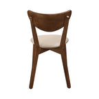 Silla de comedor abierta por detrás en color tostado y castaño, juego de 4