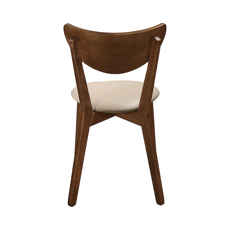 Silla de comedor abierta por detrás en color tostado y castaño, juego de 4