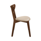 Silla de comedor abierta por detrás en color tostado y castaño, juego de 4