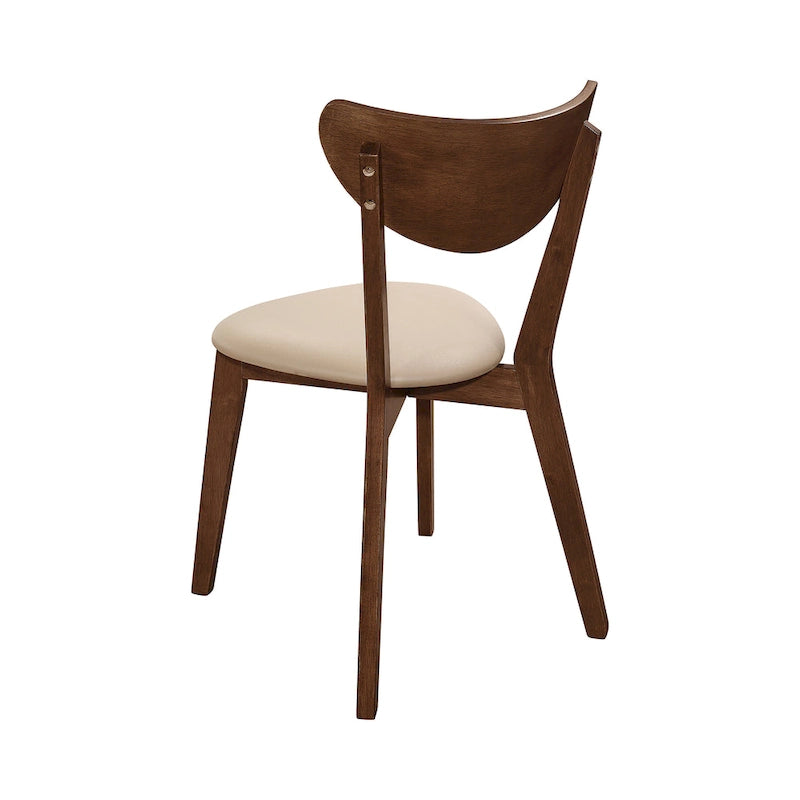 Silla de comedor abierta por detrás en color tostado y castaño, juego de 4