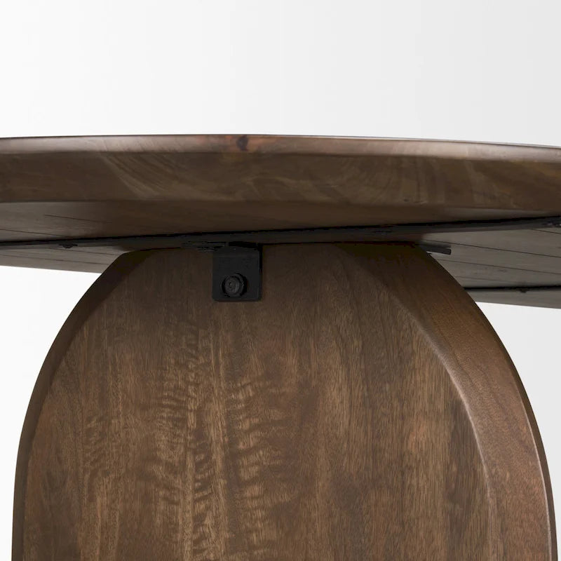 Mesa de comedor ovalada de color marrón oscuro con patas arqueadas, para 6 personas — 86.5"L x 39"W x 30"H