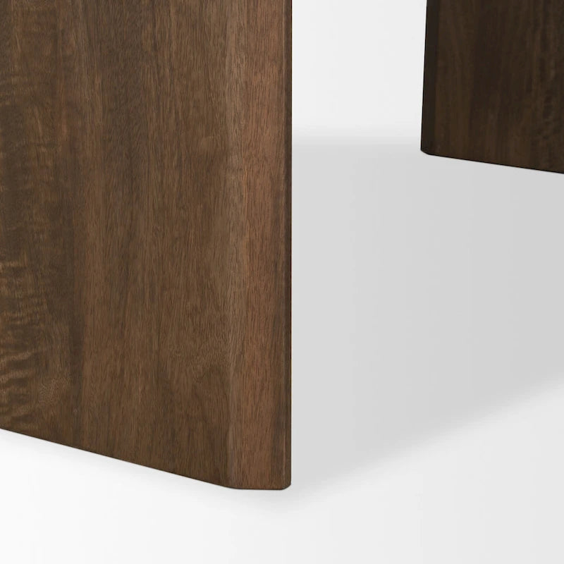 Mesa de comedor ovalada de color marrón oscuro con patas arqueadas, para 6 personas — 86.5"L x 39"W x 30"H