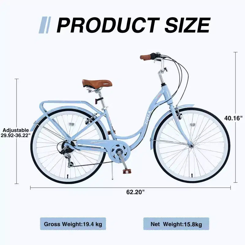 Vélo pour femme Zeus & Ruta de 24 pouces avec 7 vitesses et cadre en acier