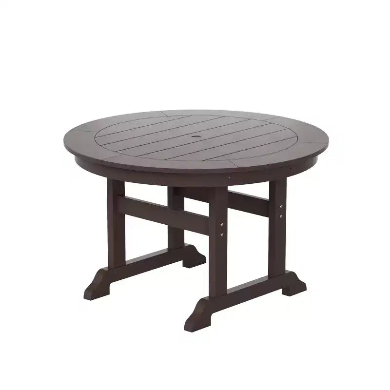 WestinTrends 5 Piece Outdoor Patio Dining Round Table and Curved Back Armchair Set