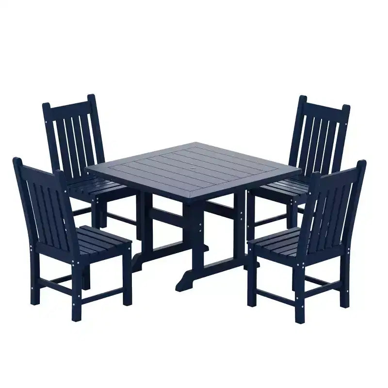 WestinTrends 5 Piece Outdoor Patio Dining Set Outdoor Square Table and Chair Set