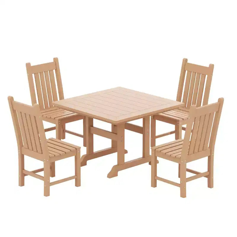 WestinTrends 5 Piece Outdoor Patio Dining Set Outdoor Square Table and Chair Set