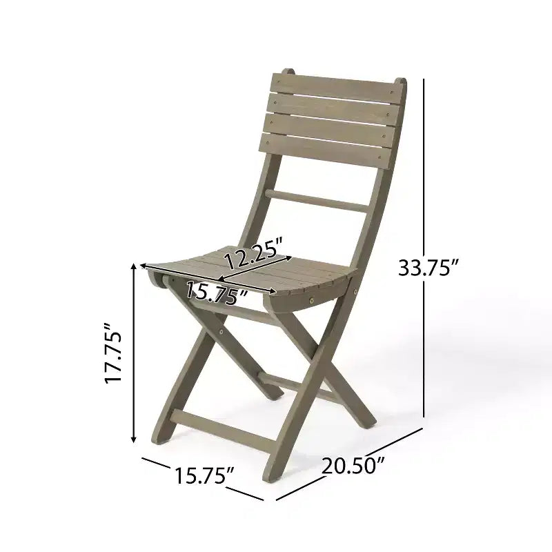 Ensemble de salle à manger pliant GDFStudio Rabion d'extérieur 5 pièces en bois d'acacia, gris