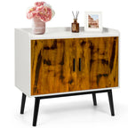 Gymax Sideboard Buffet Storage Cabinet w/2 Door Metal Legs Accent - 32 x 15 x 29 (L x W x H)