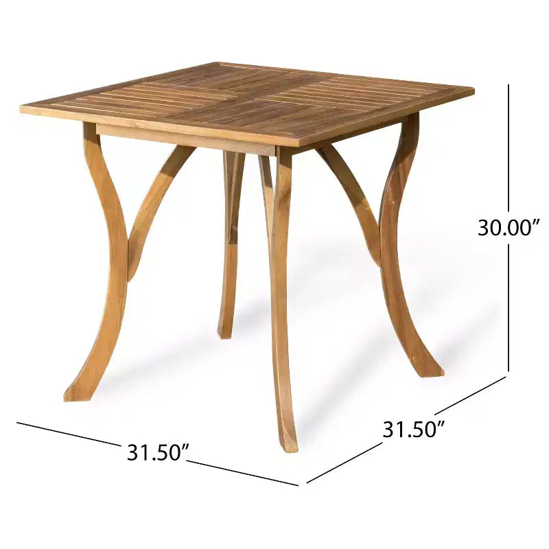 Ensemble de salle à manger d'extérieur 5 pièces GDFStudio Baia en bois d'acacia avec coussins, teck/crème