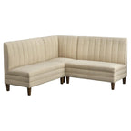 Asiento esquinero tapizado crema con respaldo acanalado – 1 persona
