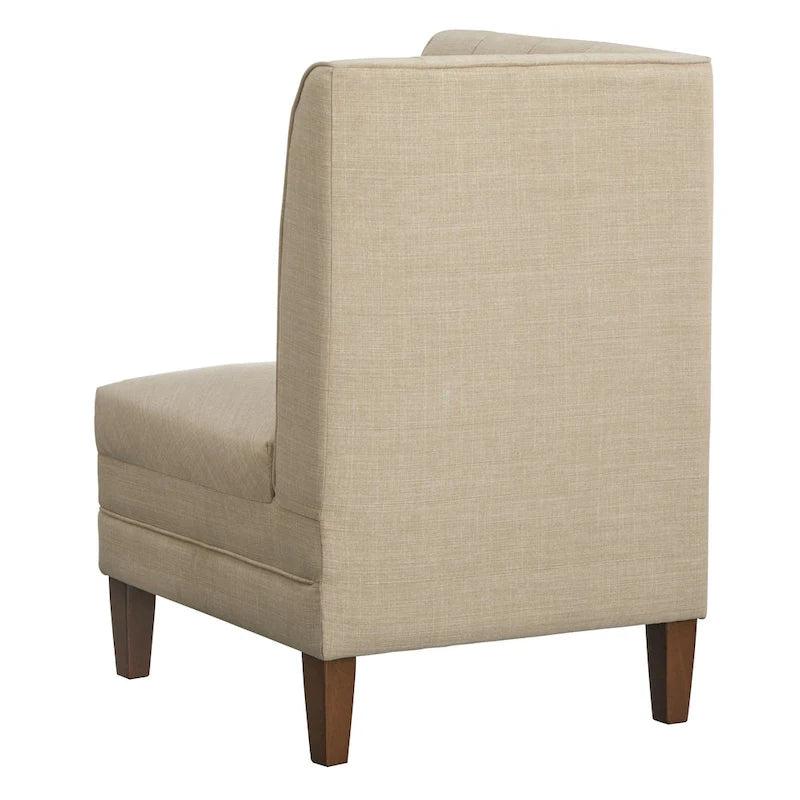 Asiento esquinero tapizado crema con respaldo acanalado – 1 persona